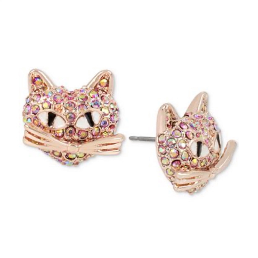 BETSEY JOHNSON CAT STUD EARRINGS